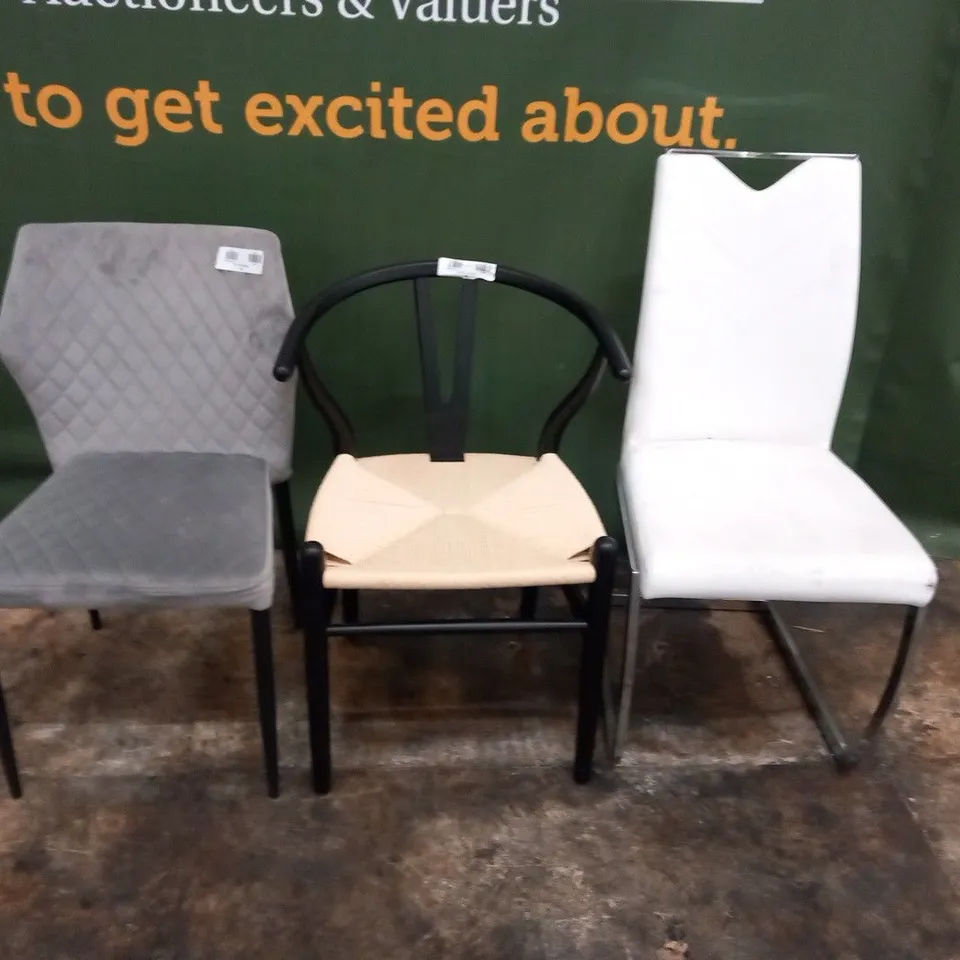 THREE ASSORTED DINING CHAIRS