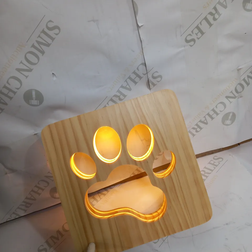 3D WOODEN LAMP - DOG PAWED DESIGNED 