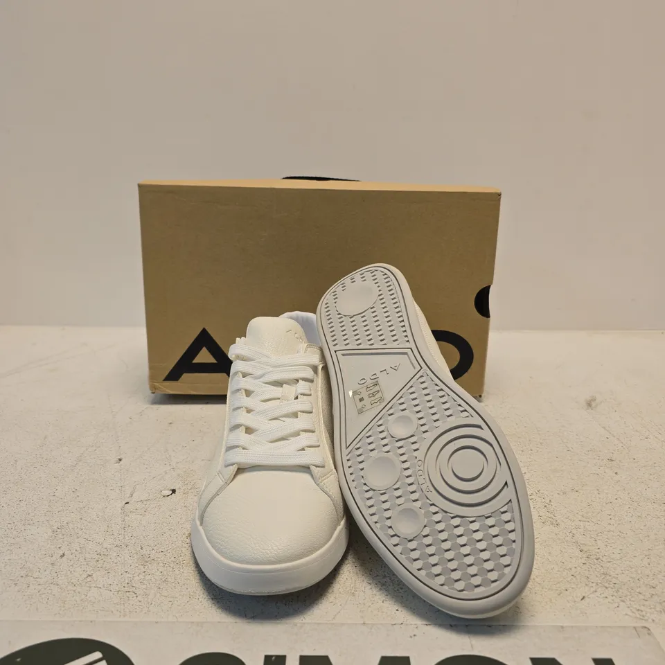 ALDO WHITE LEATHER SNEAKERS – UK 9 (US 10, EU 43) BOXED