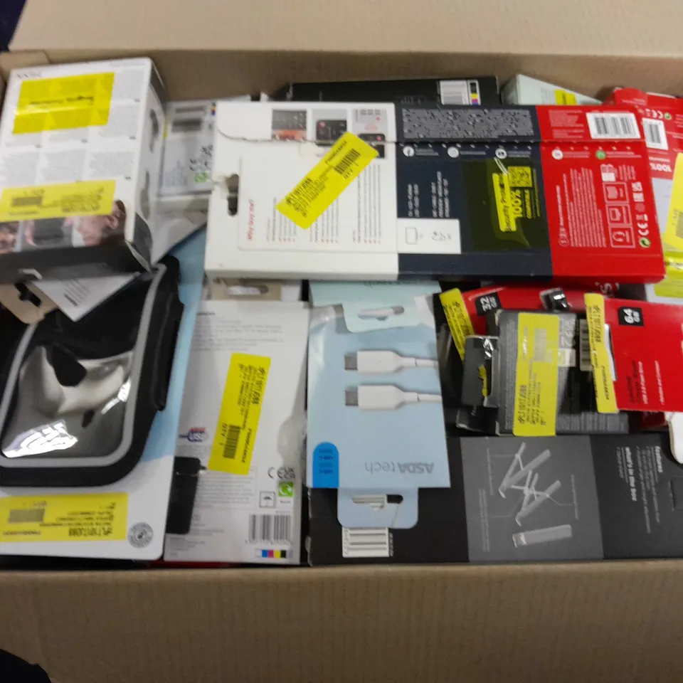 APPROXIMATELY 20 ASSORTED ELECTRICAL ITEMS TO INCLUDE ONE FOR ALL REMOTES, JVC EARBUDS, LAPTOP STAND, ETC