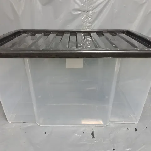 TML CLEAR PLASTIC STORAGE BOX WITH BLACK LID