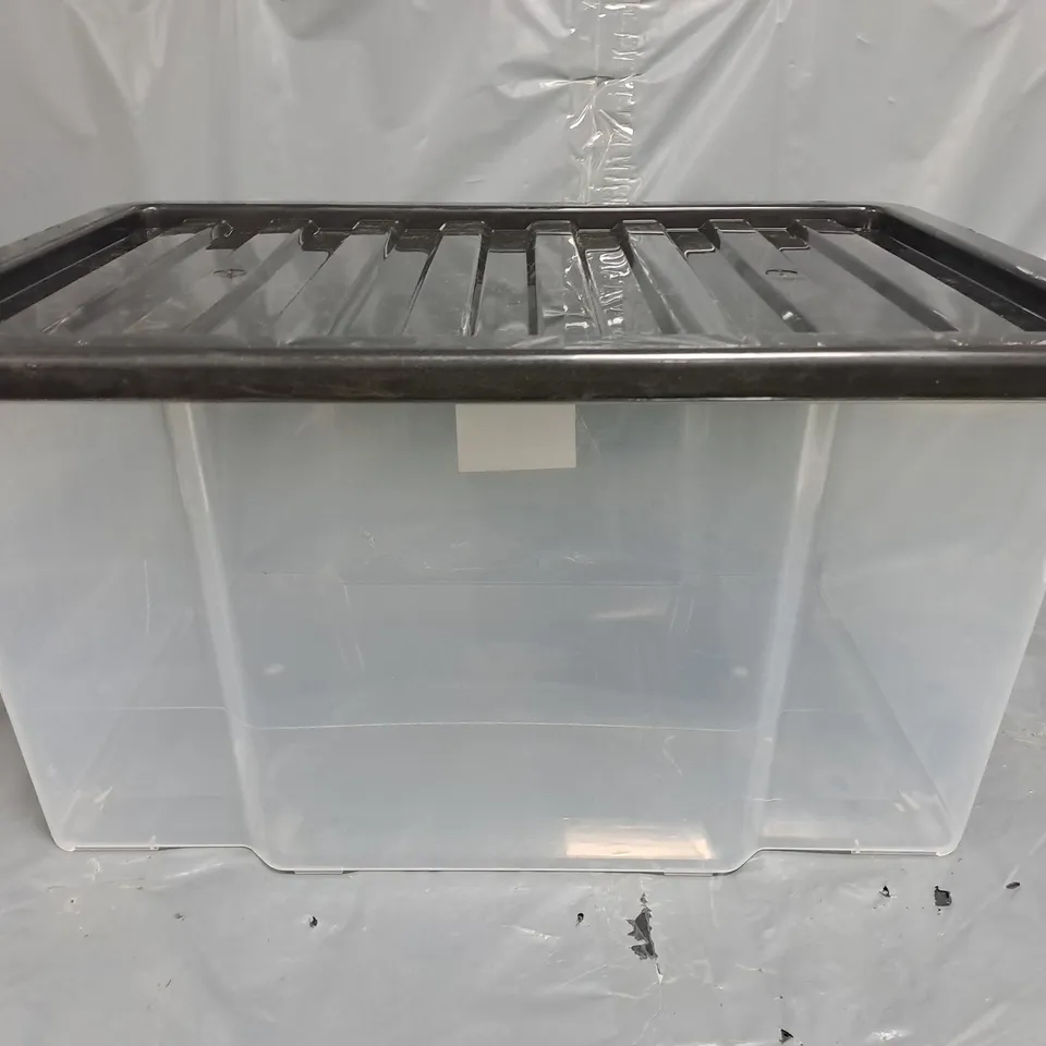 TML CLEAR PLASTIC STORAGE BOX WITH BLACK LID