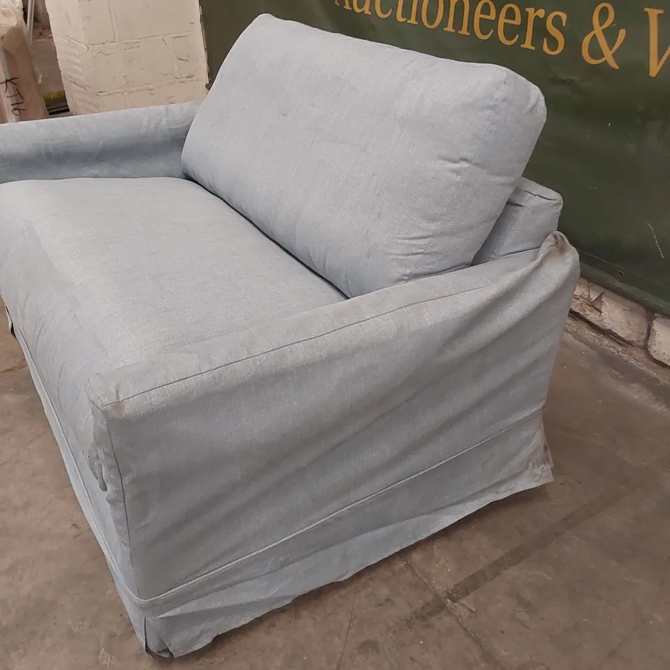 QUALITY DESIGNER SMALL 2 SEATER FABRIC UPHOLSTERED SOFA BED