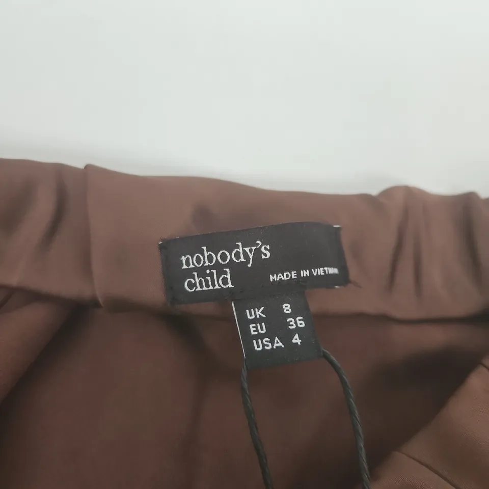 NOBODY'S CHILD ETON SKIRT – BROWN, UK 8 (EU 36, US 4)