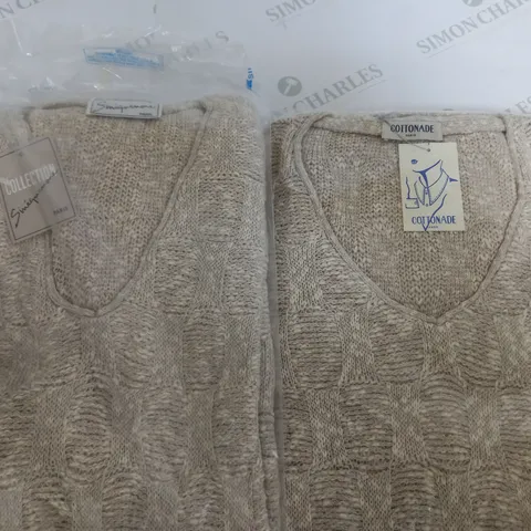 BOX OF APPROX 35 SIMEQUANONE COLLECTION JUMPERS & COTTONADE V NECK JUMPERS IN VARIOUS SIZES 