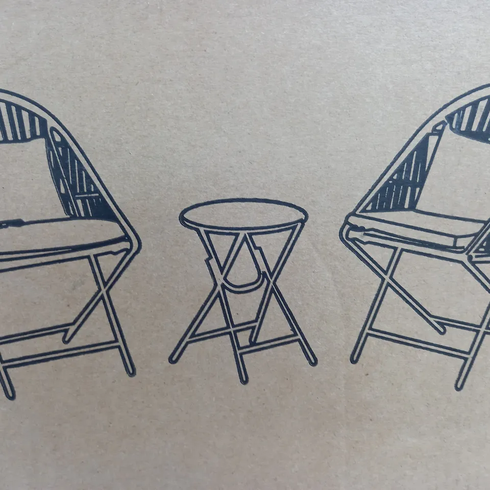 INNOVATORS COLLAPSIBLE 3 PIECE HOLLY BISTRO SET, DARK GREY