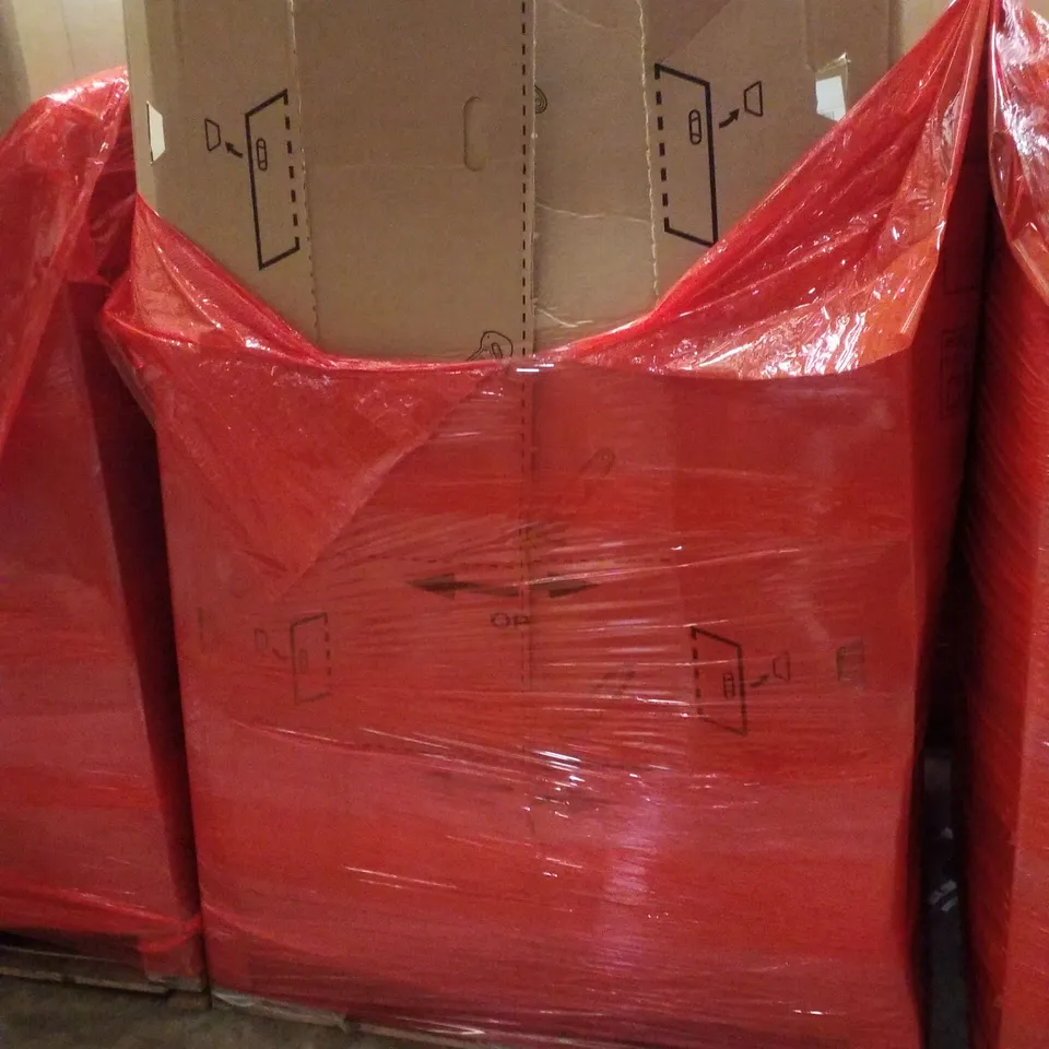 PALLET CONTAINING ASSORTED PRODUCTS INCLUDING LED BATTEN LIGHT, FLOATING SHELVES, TOWEL TOILET RACK, ROOM DIVIDER & CURTAIN ROD