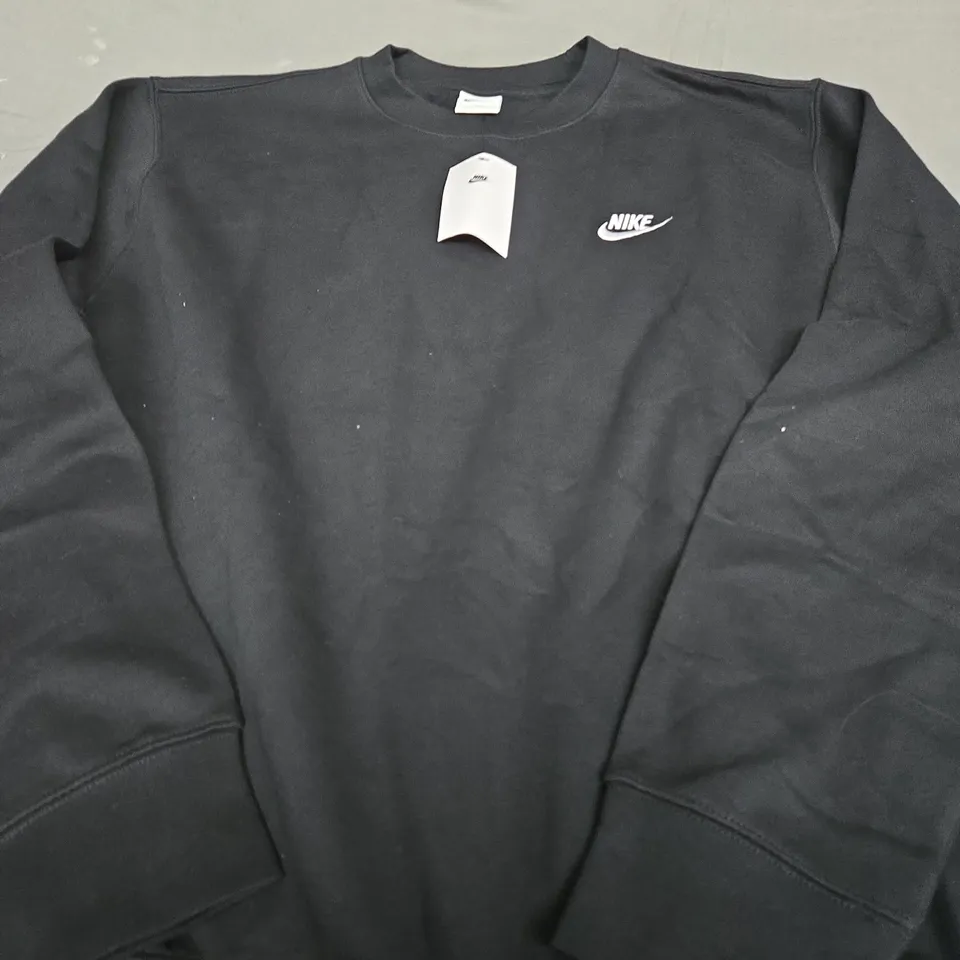 NIKE BLACK CREW NECK JUMPER - LARGE