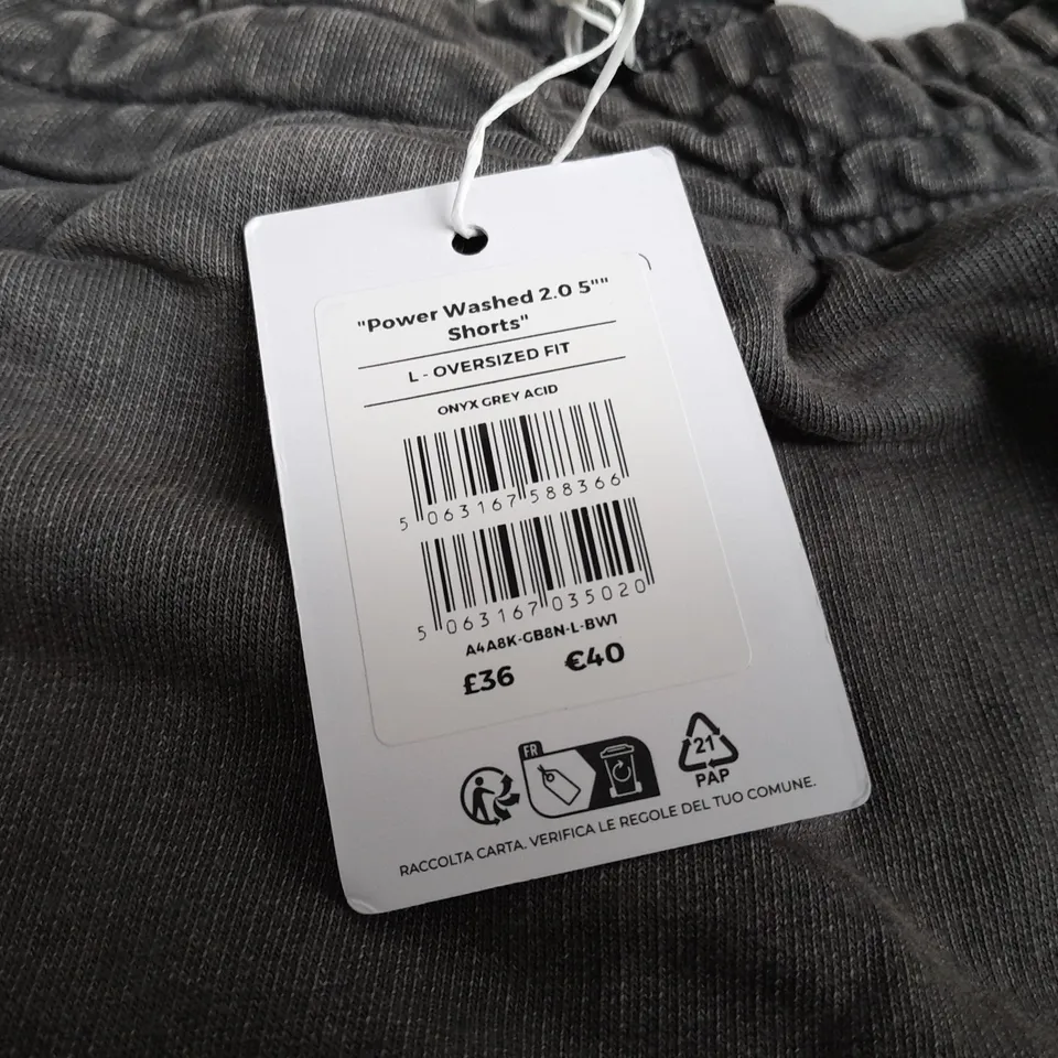 GYMSHARK POWER WASHED 5" SHORTS - L OVERSIZED