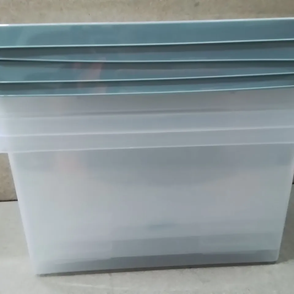 SET OF 4 STORAGE BOXES WITH LIDS 