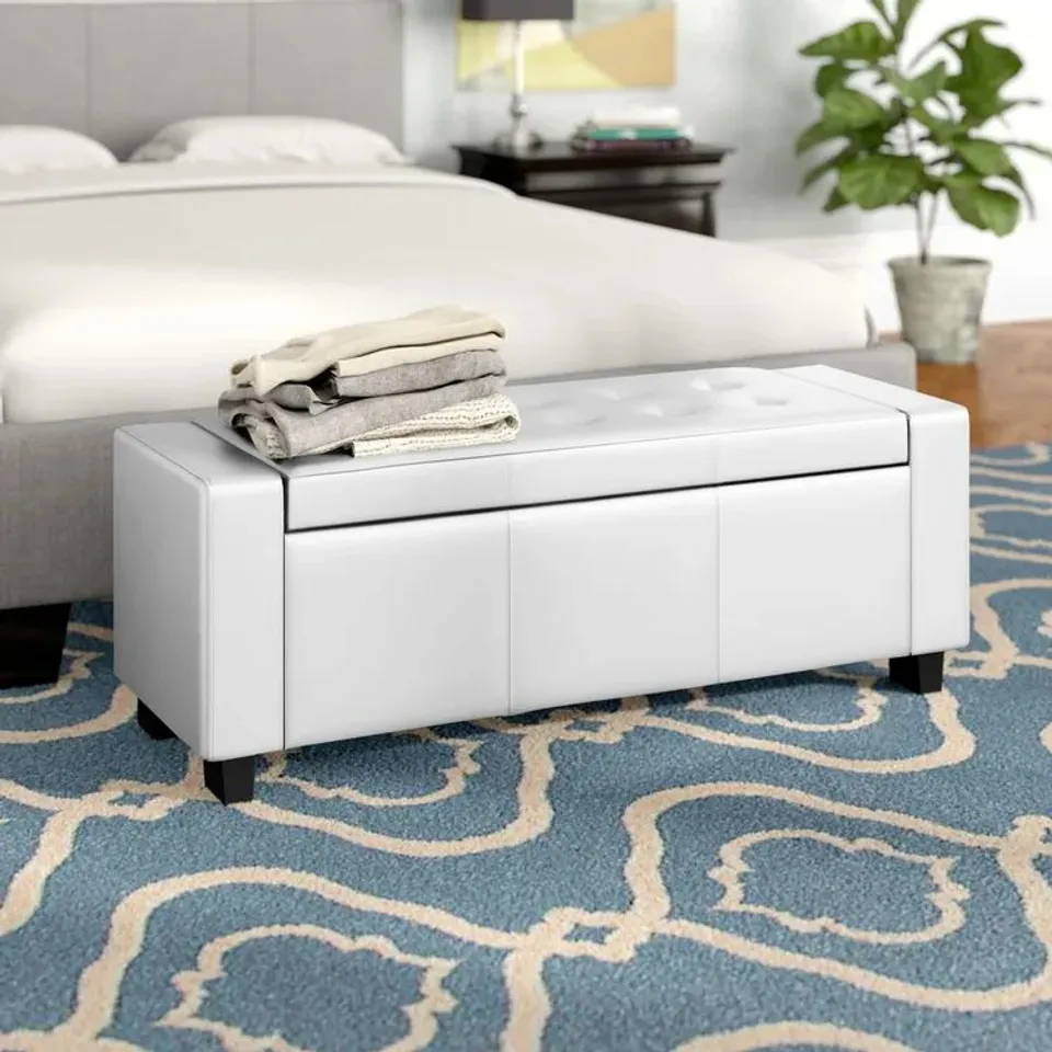 ASHLEY STORAGE BENCH COLOUR WHITE 985X420X285MM