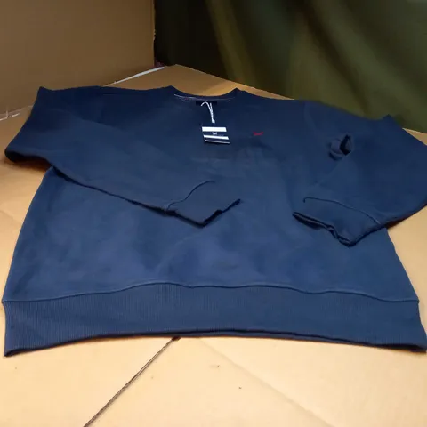 CREW CLOTHING COMPANY NAVY CREW NECK SWEATER - MEDIUM