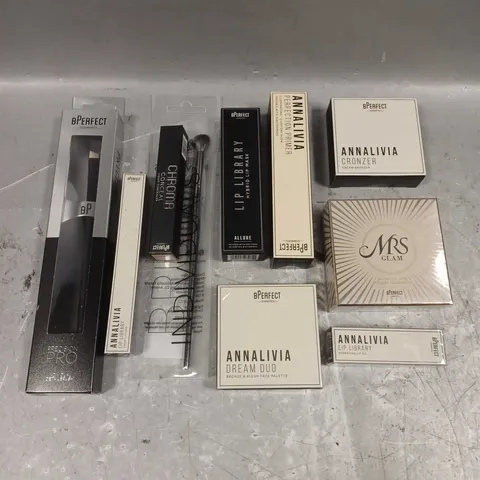 BPERFECT LOT OF APPROXIMATELY 10 ASSORTED COSMETIC ITEMS TO INCLUDE - CHROMA CONCEAL LIQUID CONCEALER IN W1 - ANNALIVA PERFECTION PRIMER - ANNALIVA CRONZER - ETC