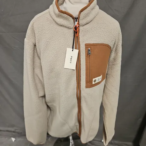P&CO FIELD TESTED GOODS FOSSE FLEECE IN ECRU SIZE L