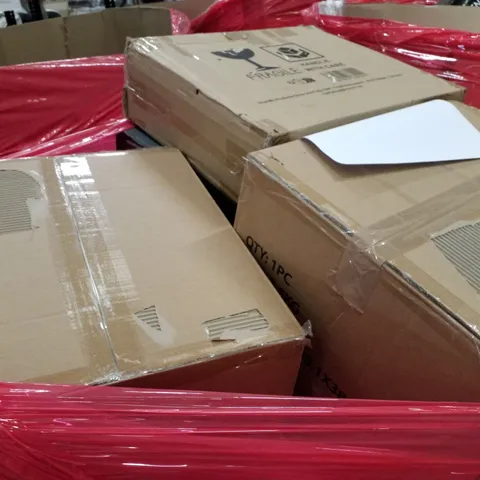 PALLET OF ASSORTED PRODUCTS INCLUDING DUAL AIR FRYER, SHELVES, PORTABLE ICE BATH