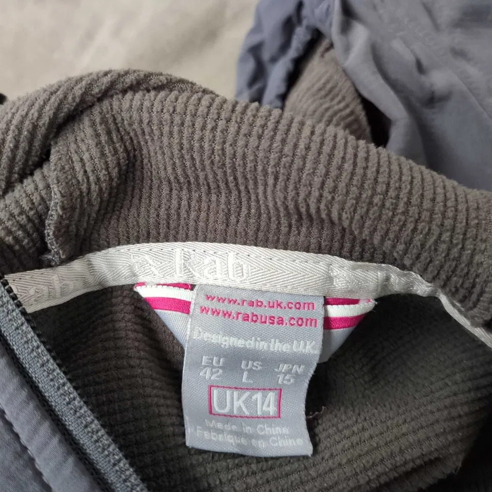 RAB SOFTSHELL HOODED JACKET – DARK GREY, UK 14