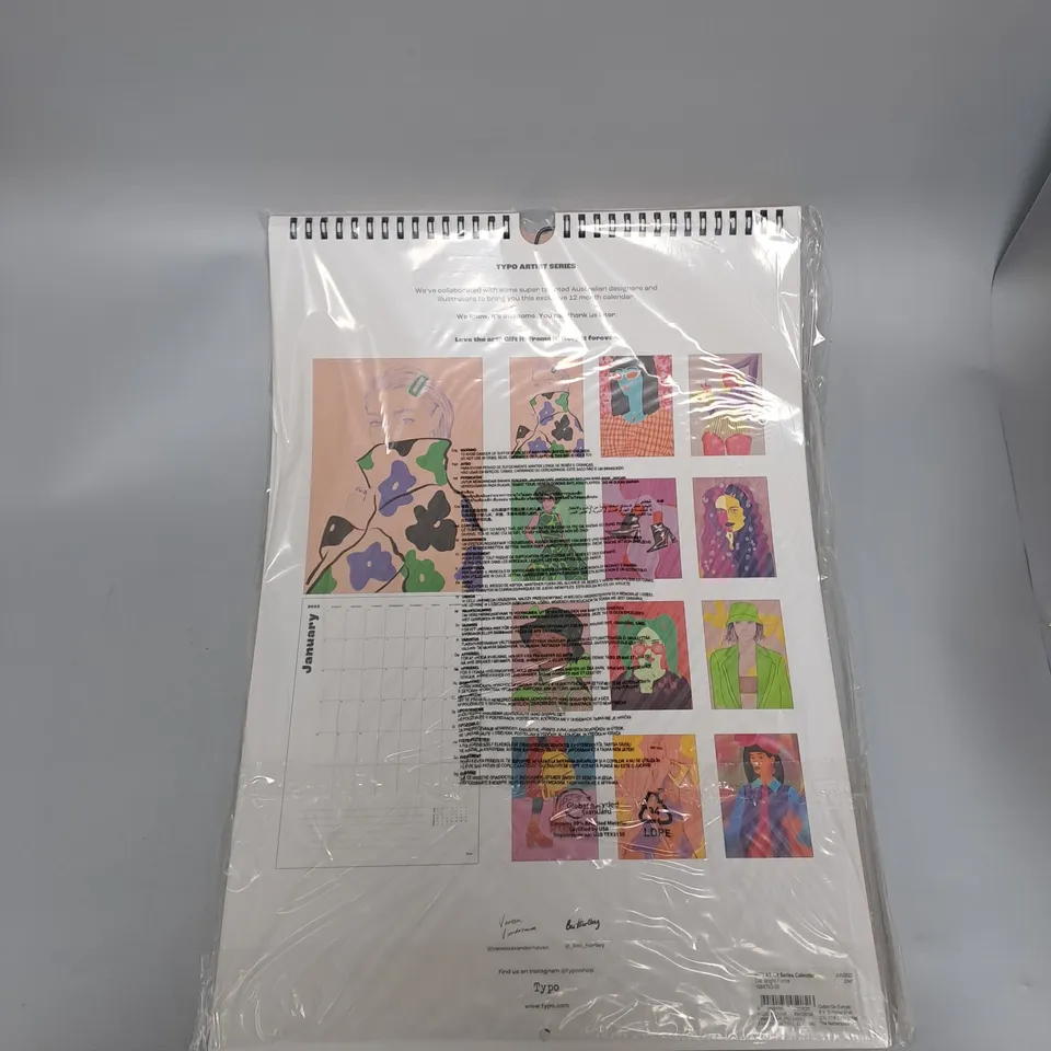 BOX OF 18X TYPO ARTISTS CALENDARS 