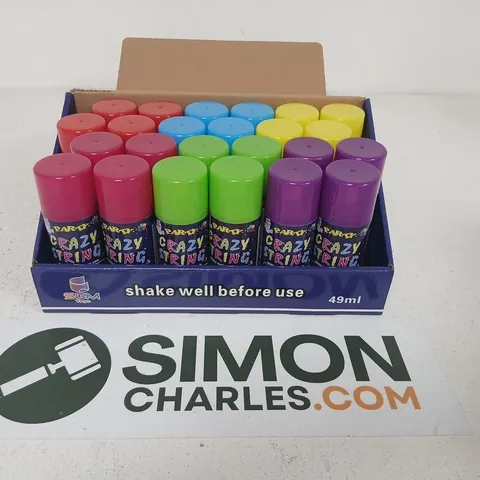 PARTY CRAZY STRING 49ML ASSORTED COLOURS β BOXED PACK OF 24