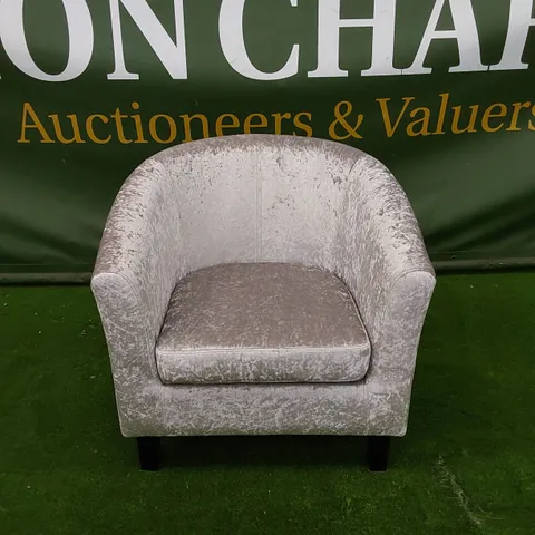 WINCHESTER TUB CHAIR IN SILVER ICE VELVET