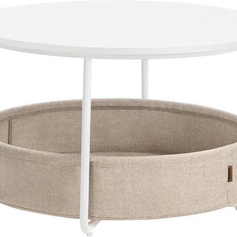 BOXED VASAGLE COFFEE TABLE WITH STORAGE - WHITE/BROWN