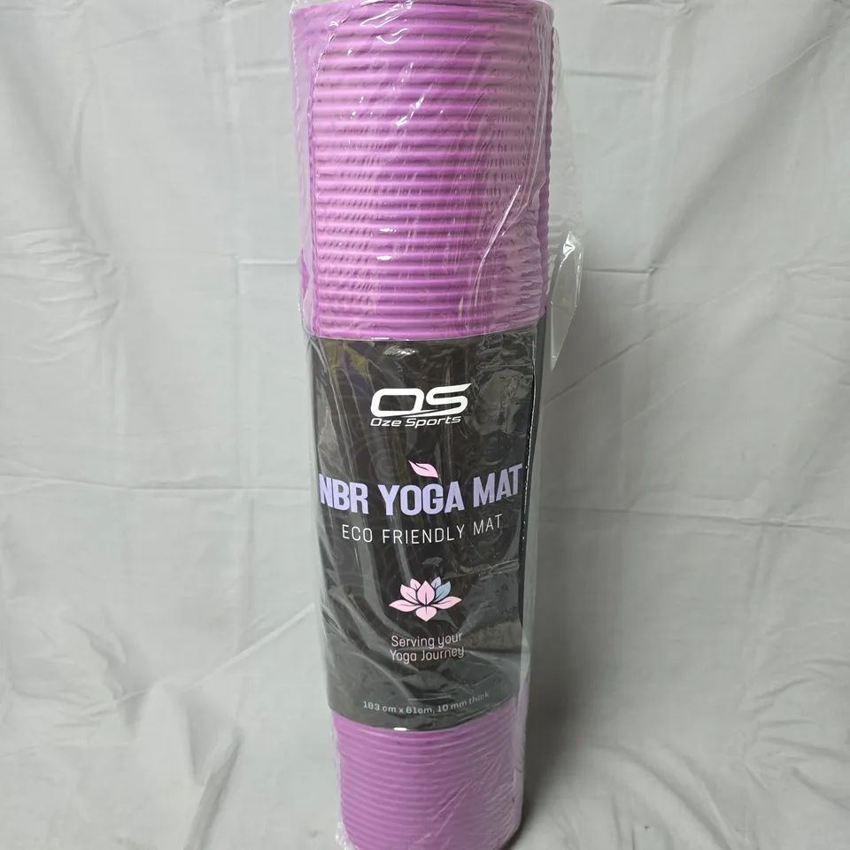 NBR YOGA MAT – OZE SPORTS, ECO-FRIENDLY PURPLE, 183 CM X 61 CM X 10 MM