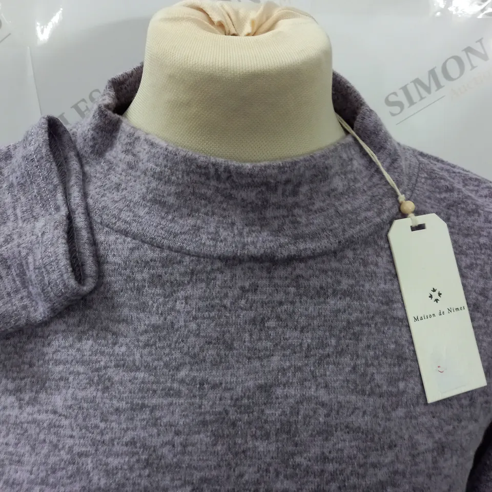 MAISON DE NIMES LILAC HIGH CREW JUMPER - S