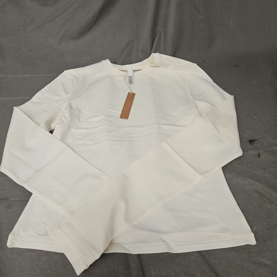 SKIMS COTTON JERSEY LONG SLEEVE TSHIRT IN MARBLE SIZE M
