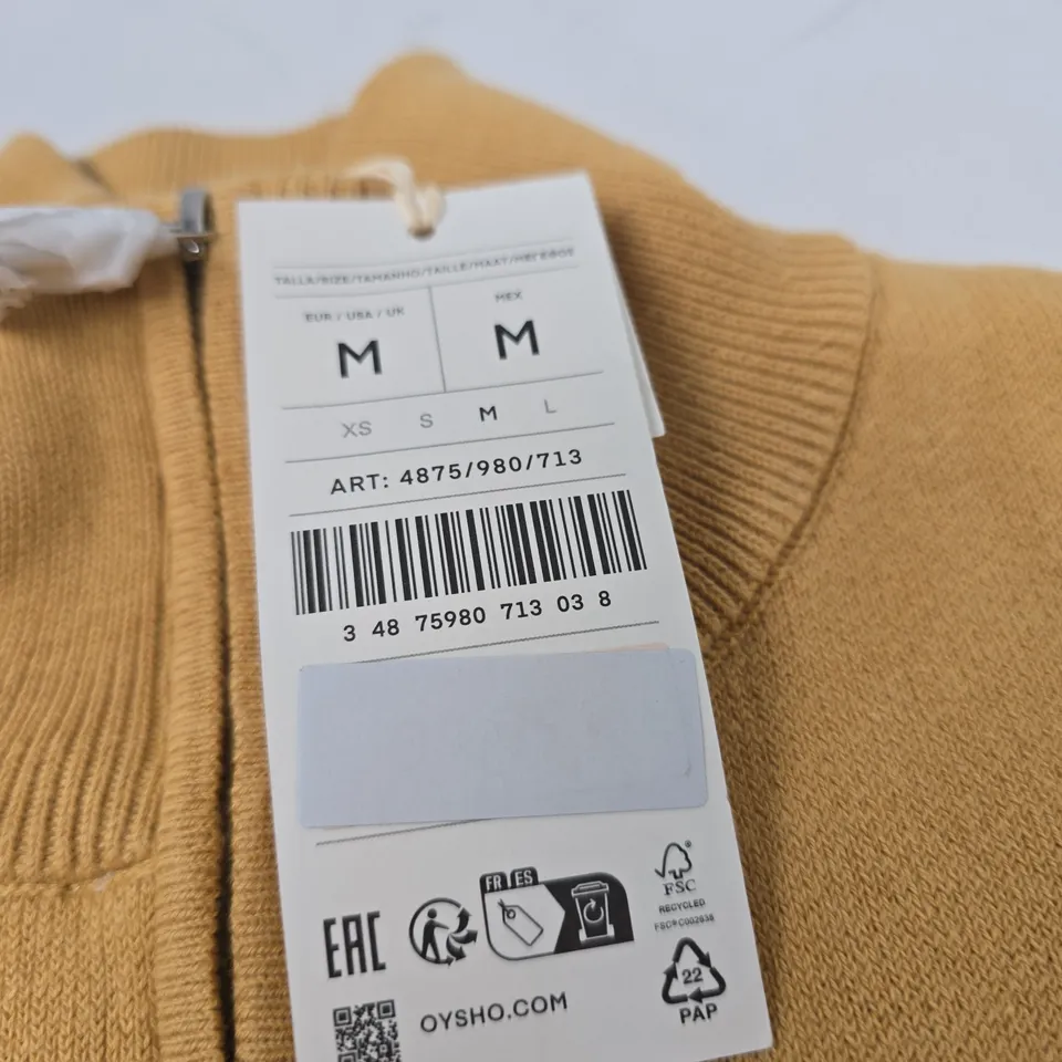 OYSHO MUSTARD KNIT WOOL-BLEND JUMPER – WOMEN'S – UK M