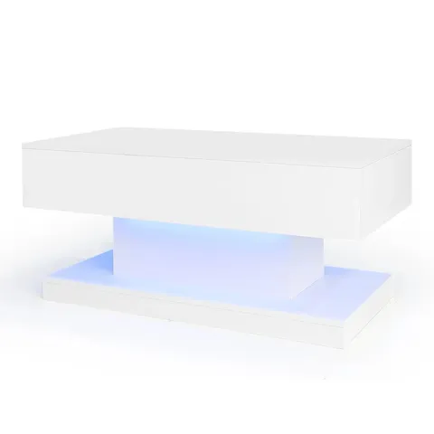 BOXED METRO LANE LIFT TOP COFFEE TABLE WITH 2 DRAWERS AND STORAGE SHELF (1 BOX)