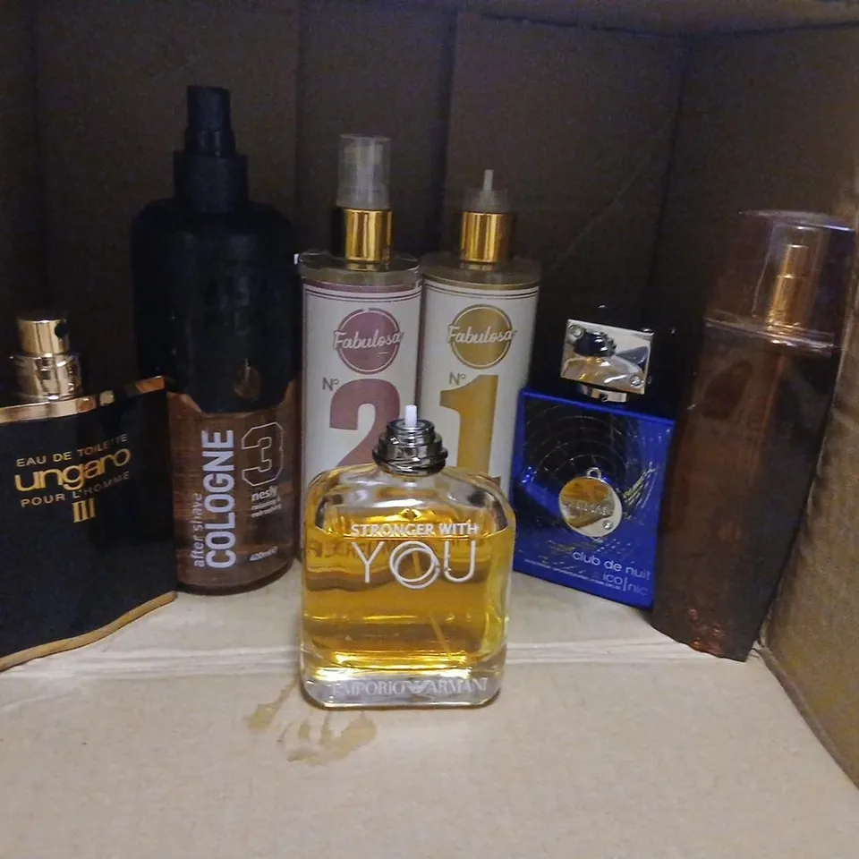 APPROXIMATELY 10 ASSORTED UNBOXED FRAGRANCES TO INCLUDE; EMPORIO ARMANI, ARMAF, GUESS AND NISH MAN