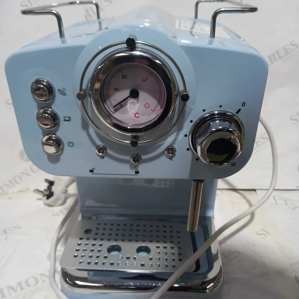 SWAN RETRO PUMP ESPRESSO COFFEE MACHINE - BLUE