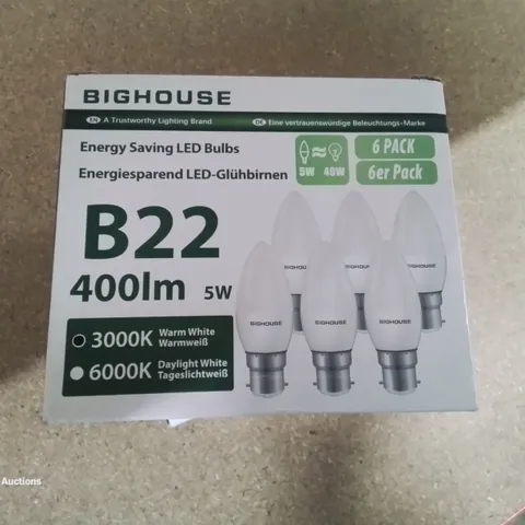 BOXED PACK OF 6 B22 400LM/5W ENERGY SAVING LIGHT BULBS 