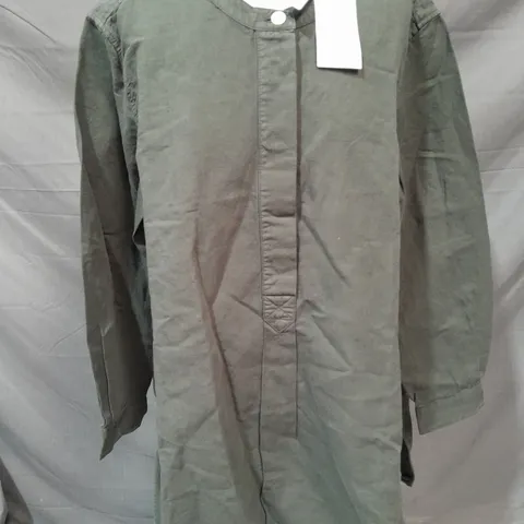 TOAST ELENA COTTON LINEN TUNIC SHIRT IN DUSTED KHAKI - 14