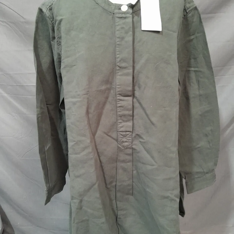 TOAST ELENA COTTON LINEN TUNIC SHIRT IN DUSTED KHAKI - 14