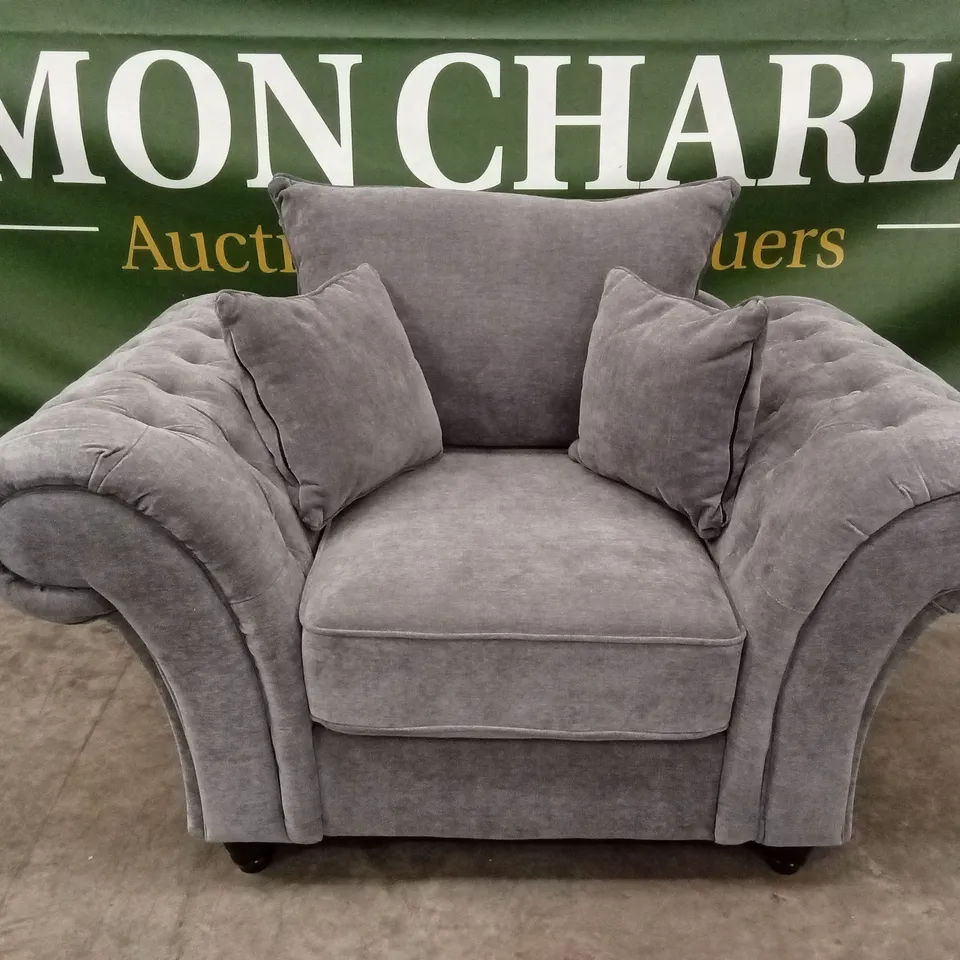 WINDSOR FABRIC ARMCHAIR - GREY RRP £699