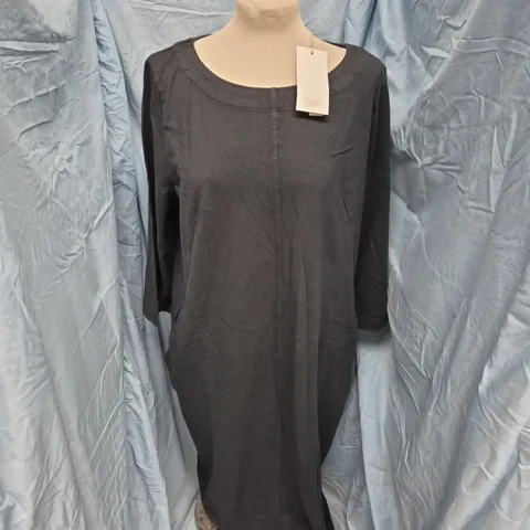 TOAST COTTON JERSEY SHIFT DRESS – WASHED BLACK, XL