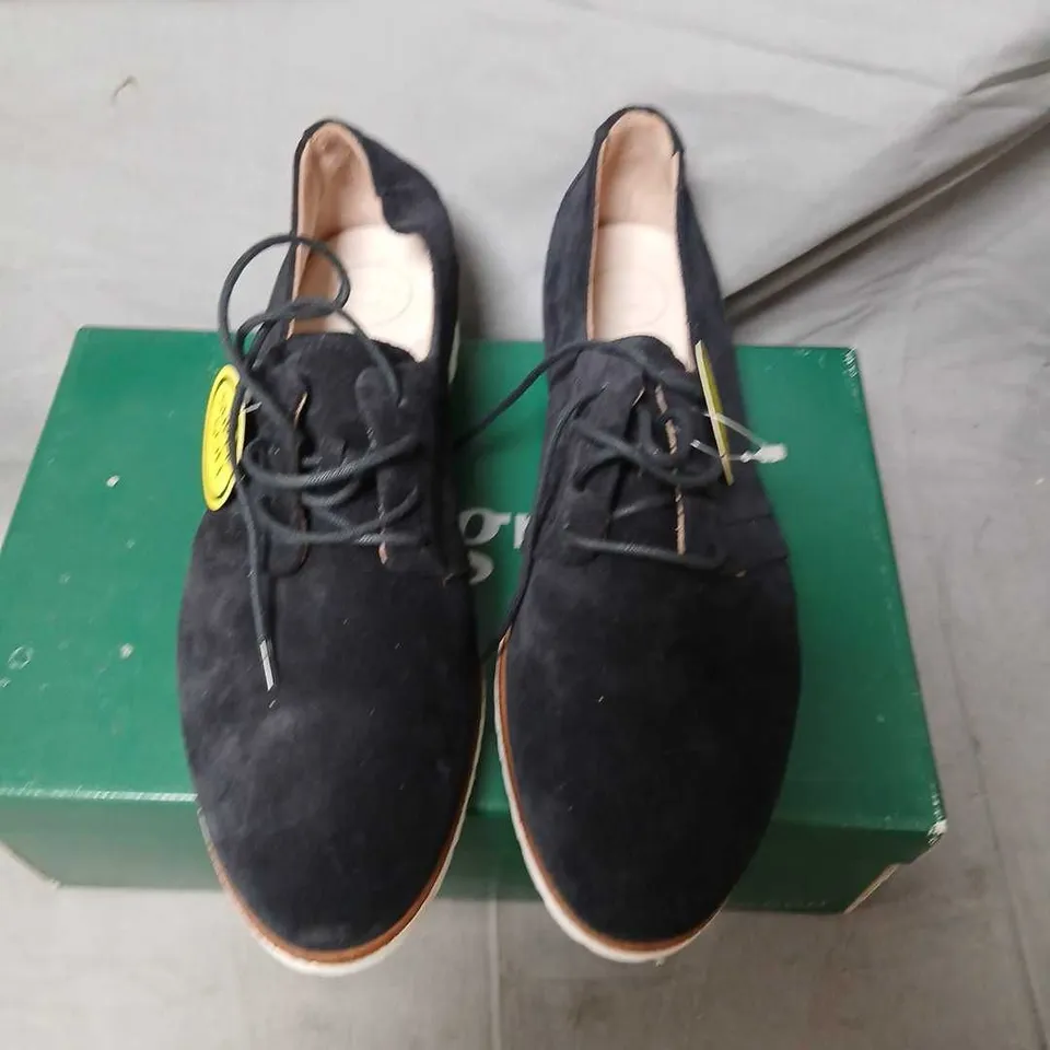PAUL GREEN BLACK SUEDE LACE-UP SHOES – UK 4.5 (4 1/2 ON BOX) DESIGNER FOOTWEAR