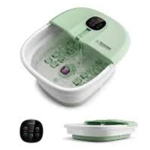 BOXED FOOT SPA BATH MASSAGER WITH HEAT BUBBLES AND REMOTE CONTROL - GREEN