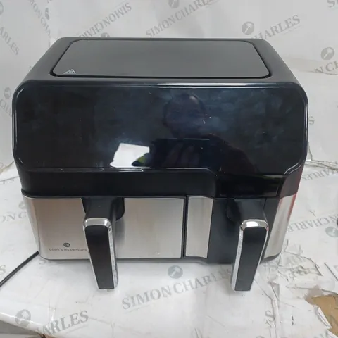 BOXED COOK'S ESSENTIALS 7.7L DUAL AIR FRYER, BLACK