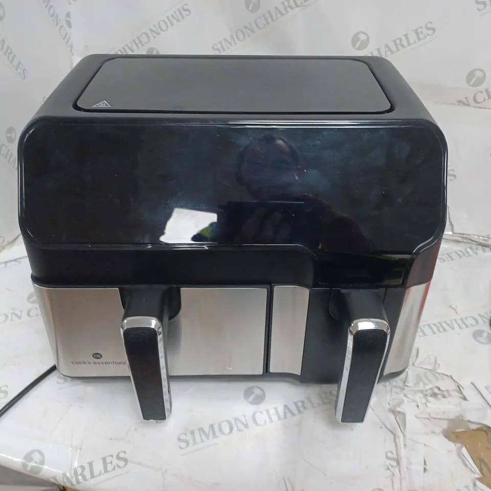 BOXED COOK'S ESSENTIALS 7.7L DUAL AIR FRYER, BLACK
