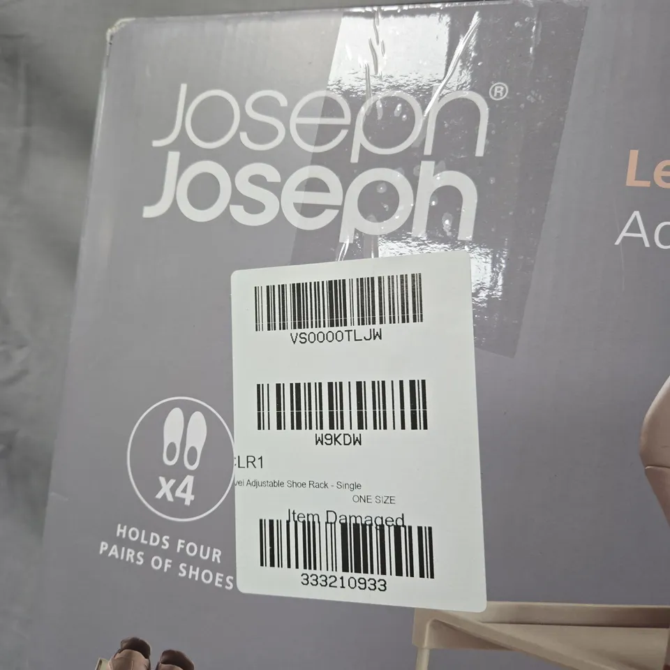 JOSEPH JOSEPH LEVEL ADJUSTABLE SHOE RACK – HOLDS FOUR PAIRS (BOXED)