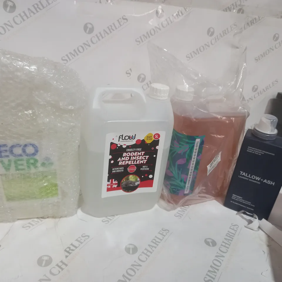 4 ASSORTED LIQUIDS TO INCLUDE A TALLOW AND ASH LAUNDRY SHAMPOO AND A RODNEY AND INSECT REPELLENT - COLLECTION ONLY