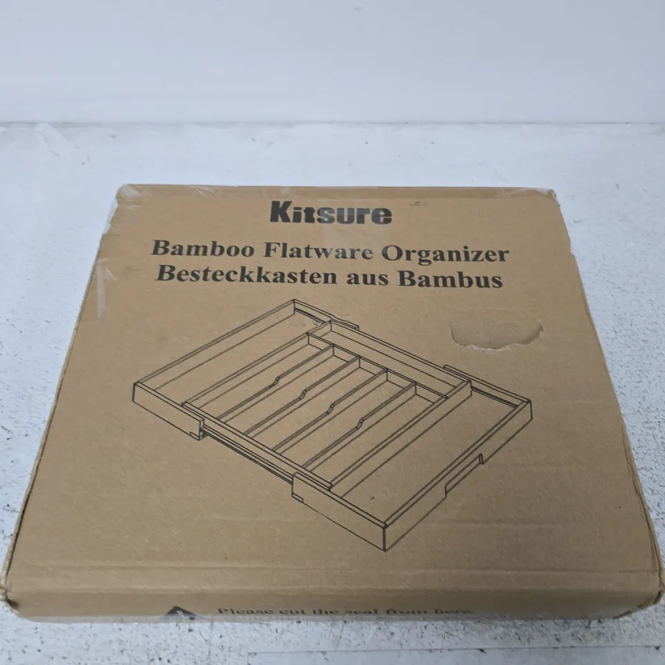 KITSURE BAMBOO FLATWARE ORGANIZER – BOXED