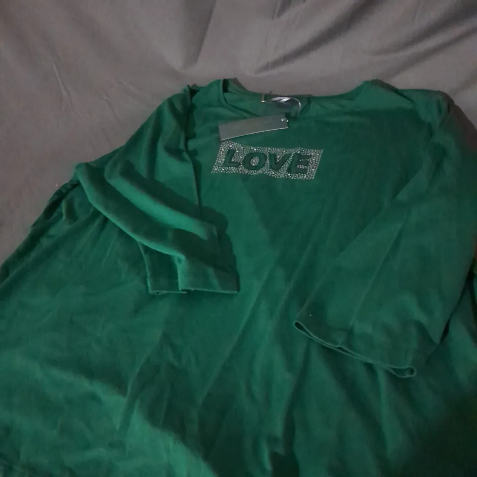 RUTH LANGSFORD LOVE TOP IN EMERALD SIZE 2XL