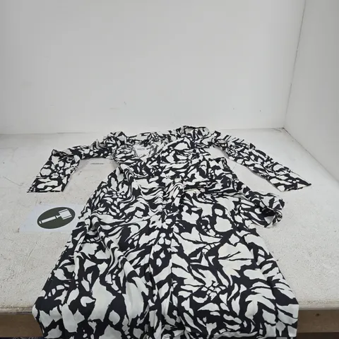MANGO BLACK/WHITE ROMINA DRESS UK 8 TAGGED