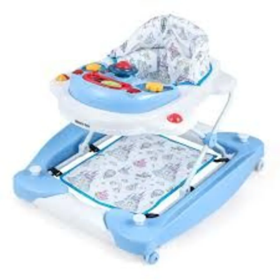 BOXED 6-IN-1 FOLDABLE BABY WALKER WITH ADJUSTABLE HEIGHT, BLUE