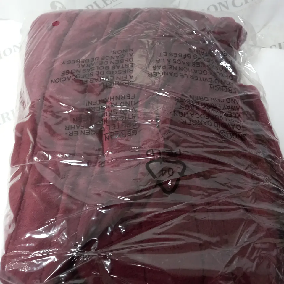 BOXED COZEE HOME HEATED THROW IN PLUM 