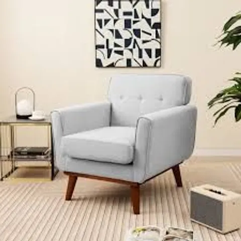 BOXED COSTWAY GREY PADDED ACCENT ARMCHAIR