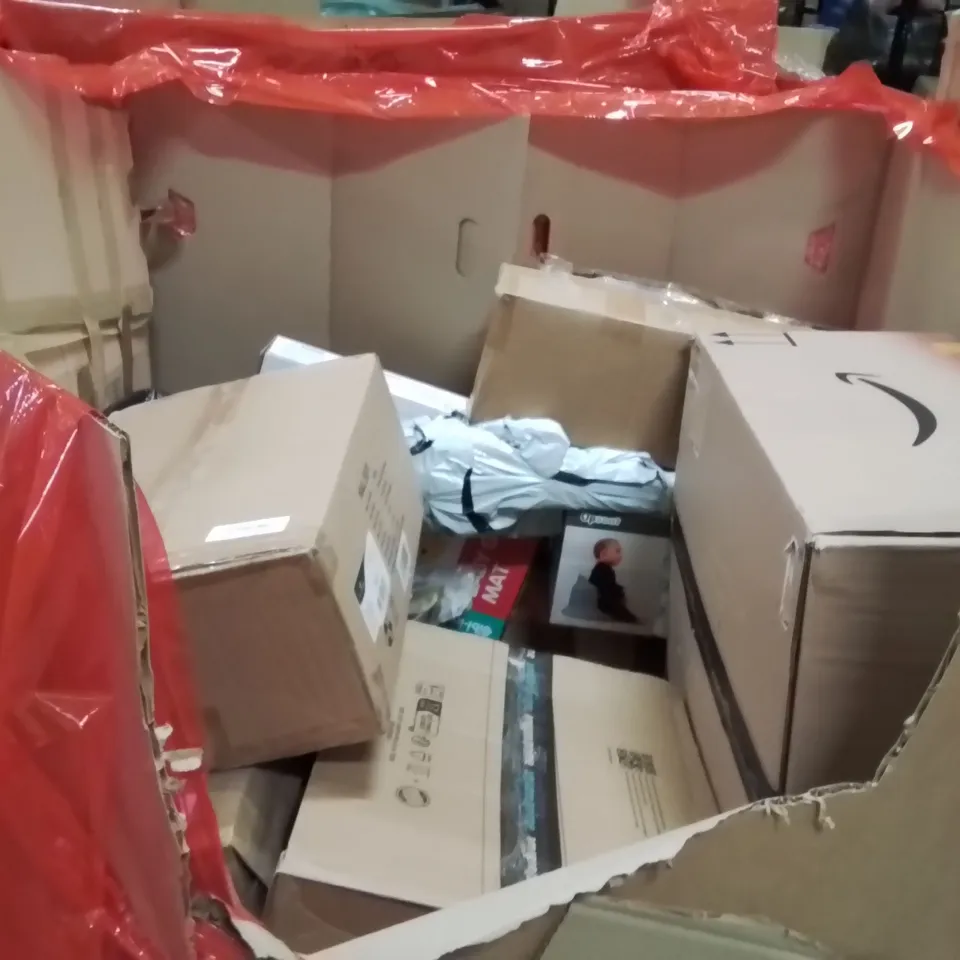 PALLET OF ASSORTED HOUSEHOLD GOODS AND PRODUCTS TO INCLUDE;STEAMER,ELECTRICAL GRAVEL CLEANER,PRAM