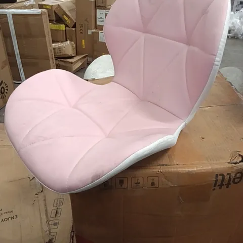 BOXED PINK/WHITE FAUX LEATHER DINING CHAIR